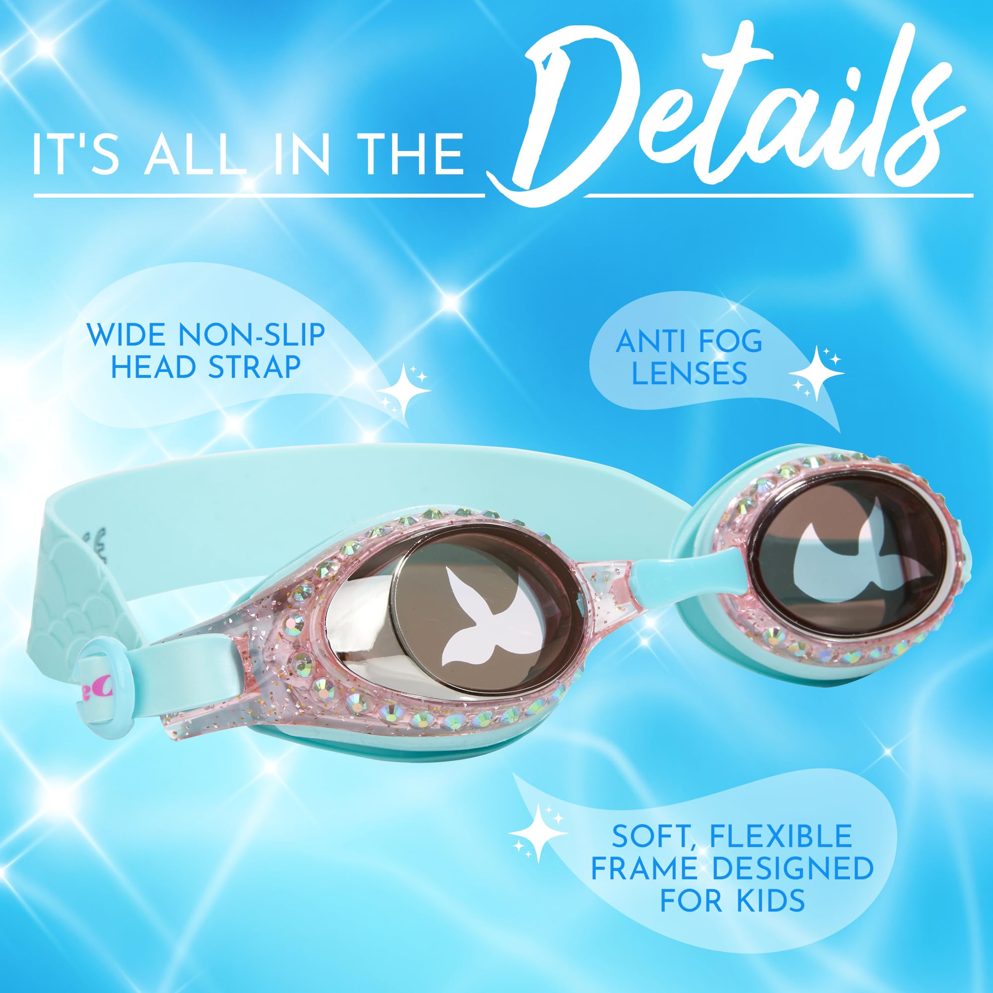 Amazon.com : Bling2o Girl's Mermaid Classic Swim Goggles (Little